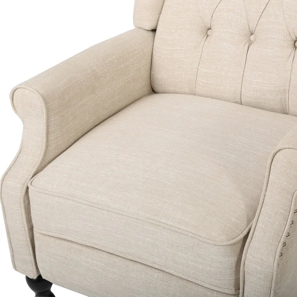 Elizabeth Contemporary Tufted Fabric Recliner (Set of 2) Navy Blue