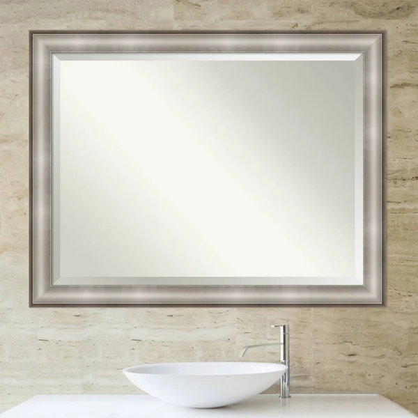 45x22 x 35x22 Imperial Framed Bathroom Vanity Wall Mirror Silver - Amanti Art