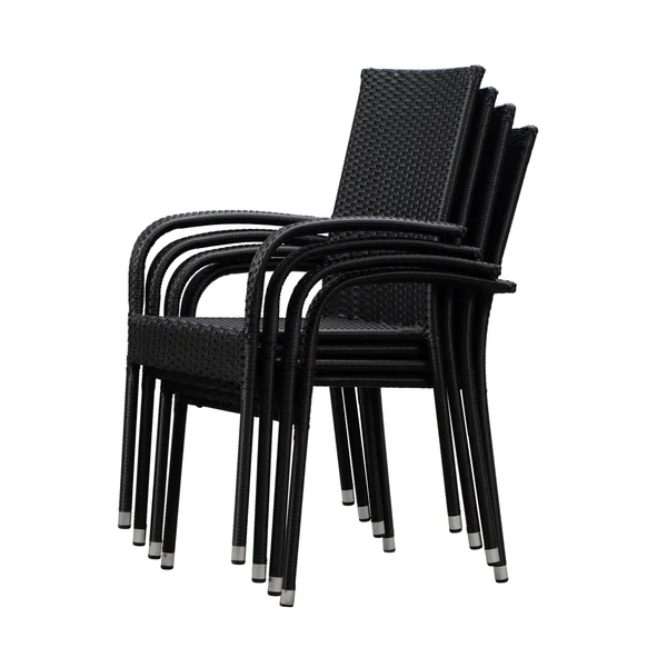 Patio Sense Morgan Outdoor Wicker Chair - Black - Set of 4