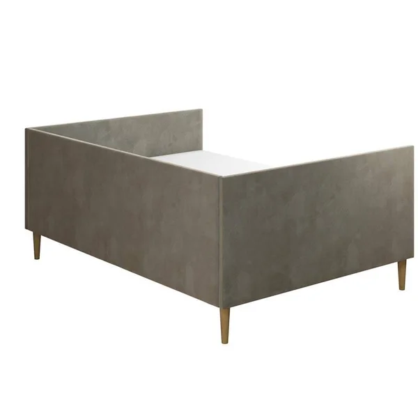 DHP Franklin Mid Century Upholstered Daybed Full Size in Gray Velvet