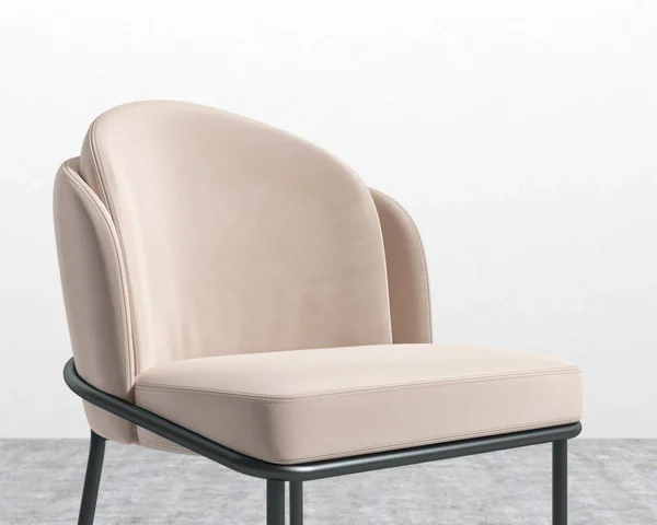 Contemporary Dining Chair - Plush Velvet - Blush - Pink - Sleek Silho