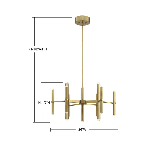 Savoy House 1-2600-18-322 Barnum 18 Light LED Chandelier in Warm Brass