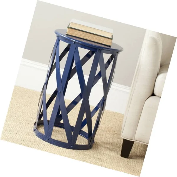 Safavieh Bertram Iron Stool, Navy