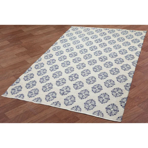 St. Croix Cj8000 Blue Medallion Cotton Jacquard (8&x10&) Rug