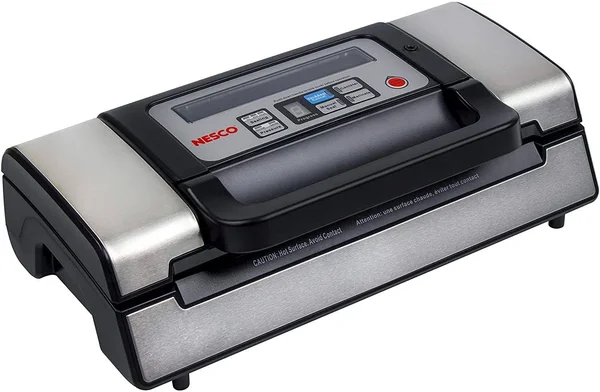 Nesco VS-12 Deluxe Vacuum Sealer with Bag Starter Kit and Viewing Lid - Silver