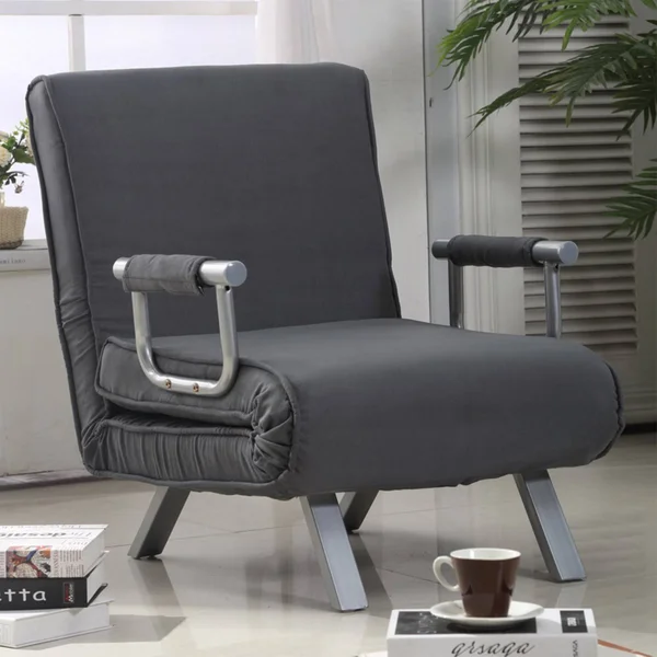 HomCom 5-Position Folding Sleeper Chair - Grey