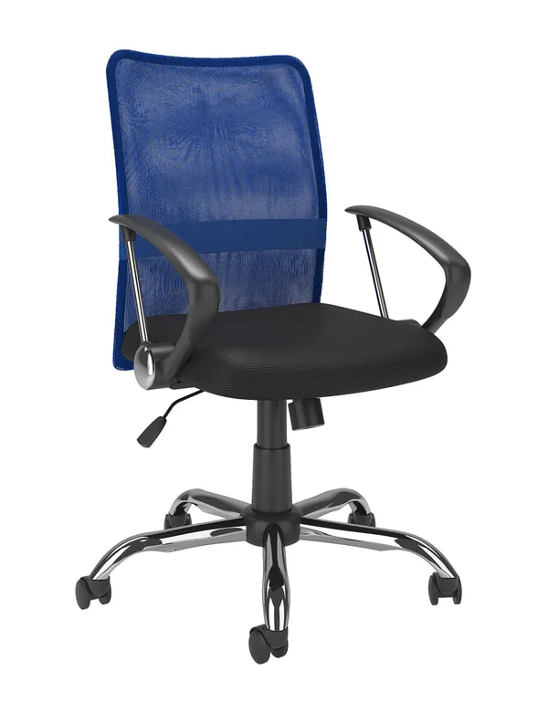 CorLiving Workspace Office Chair with Contoured Blue Mesh Back