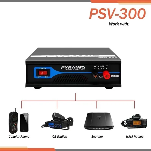 Pyramid Compact Power Supply, AC-to-DC Power Converter, 30 Amp Bench Power