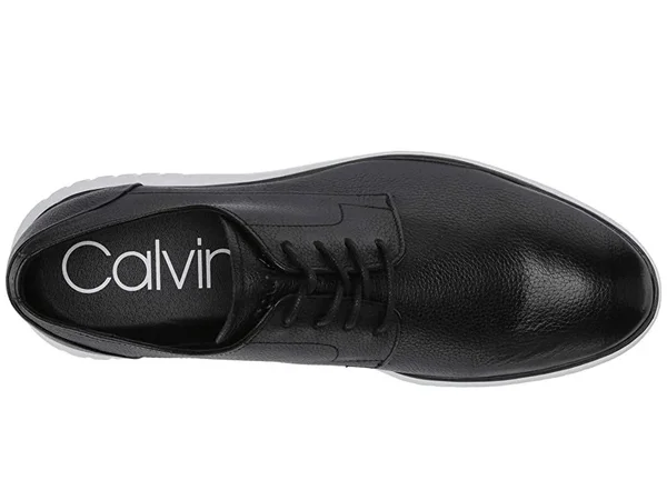 Calvin Klein Men's Teodor Leather Oxfords - Black White - Size 12