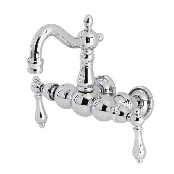 Kingston Brass CA1002T1 3.37 in. Heritage Tub Wall Mount Clawfoot Tub Faucet Polished Chrome