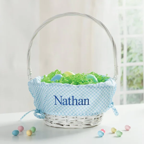 Personalized Easter Basket with Blue Liner