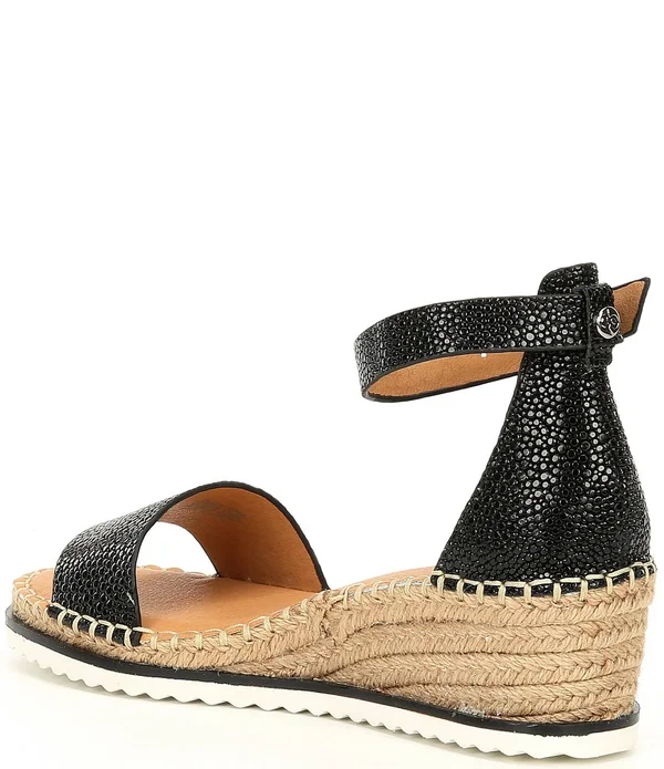 Alex Marie Calexa Embossed Leather Espadrille Sandals - 9.5M