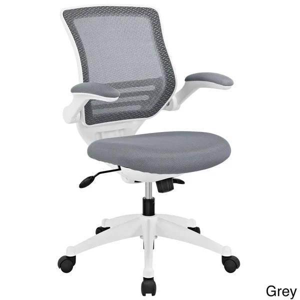 Porch & den Tonti White Frame Mesh Seat Office Chair - Grey