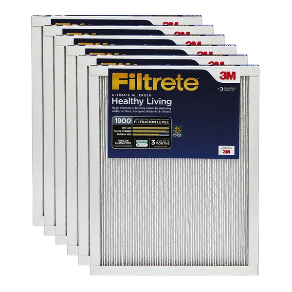 Filtrete Healthy Living Ultimate Allergen Reduction Filter, MPR 1900, 20 x 24 x 1-Inches, 6-Pack