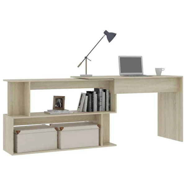 vidaXL Corner Desk Sonoma Oak 47.2x22x19.7x22x29.9x22 Chipboard