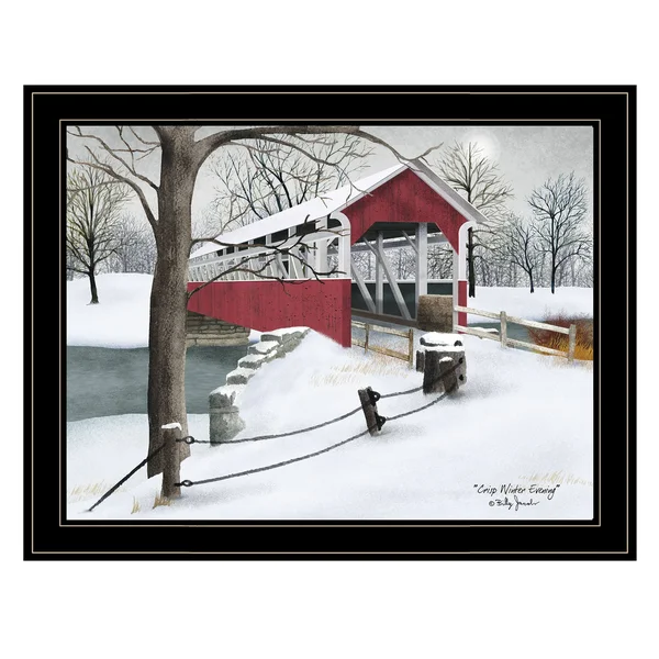 Trendy Decor 4U 27 in. Crisp Winter Evening Framed Print Wall Art