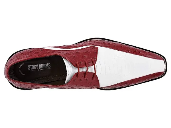 Stacy Adams Trevi Leather Sole Bike Toe Oxford Shoes Red Multi 25367-640 - Men's, Size: 7.5