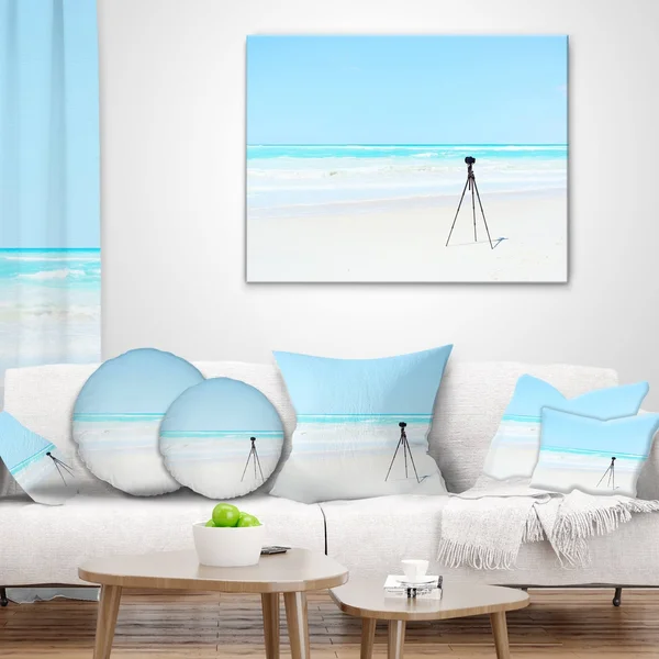 Digital Camera and Tripod on Beach - Oversized Landscape Wall Art Print - 60 in. Wide x 28 in. High