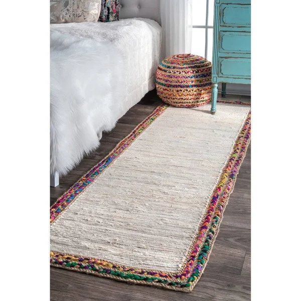 nuLOOM Braided Darline Light Blue 6& x 9& Area Rug