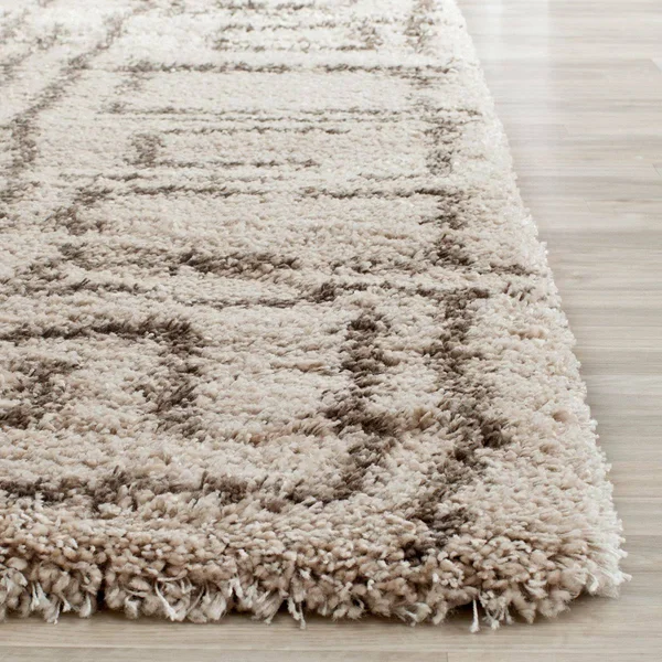 Safavieh Belize Shag SGB487D Taupe, Grey Rug 2&3x22 x 9& Runner
