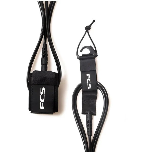 FCS Essential Longboard Leash Black 9ft0in Calf