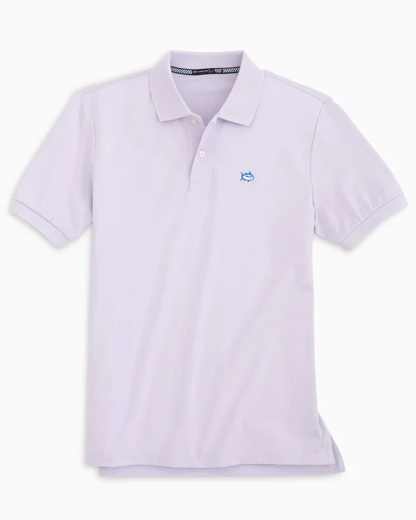 Southern Tide Jack Heather Performance Pique Polo Shirt Men's Short Sleeve Knit Heather Lavender Mist : 2XL