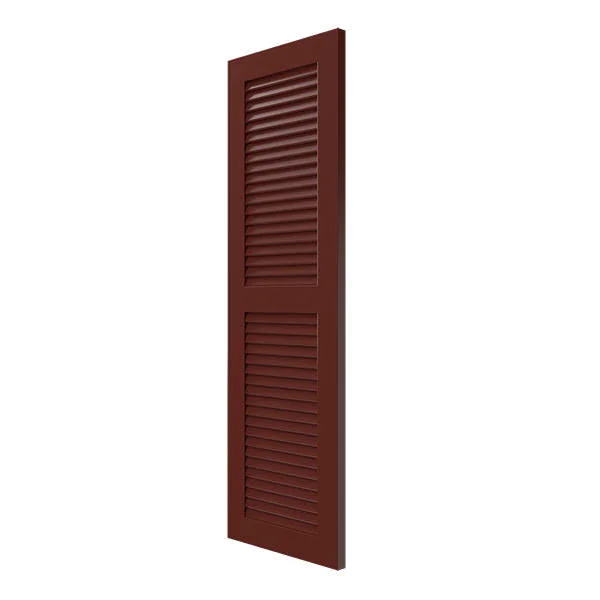 Ekena Millwork CWL15X074CRC 15x22W x 74x22H Exterior Composite Louvered Shutters (Per Pair) - Cottage Red