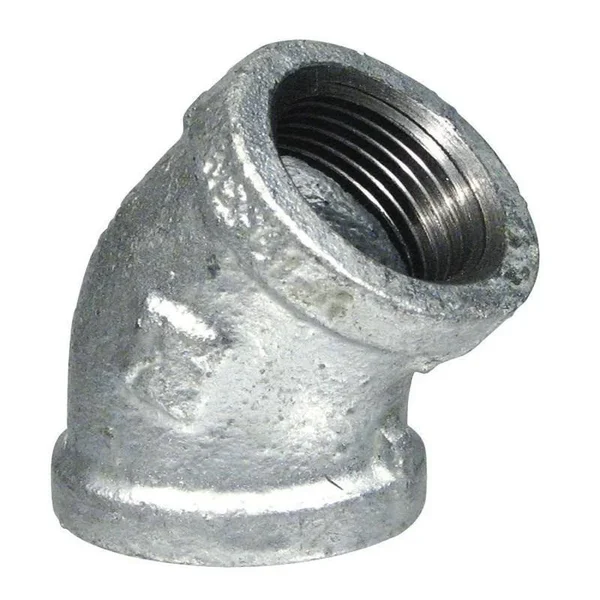 B & K 510-211BC 45 Degree Galvanized Elbow 4x22