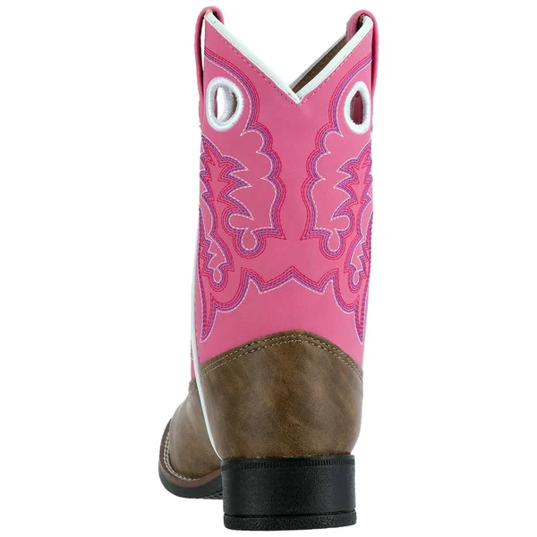 Laredo Kid's Mahaska Western Boots - Tan/Pink