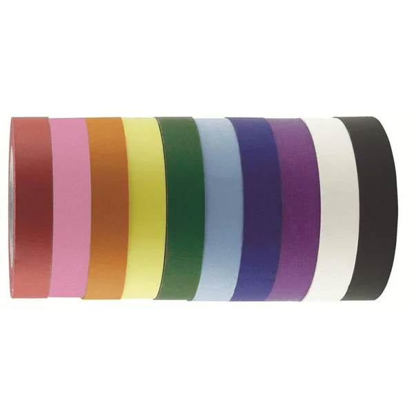 Ecr4kids 1in Colorful Craft Tape Roll 10-Piece - Assorted
