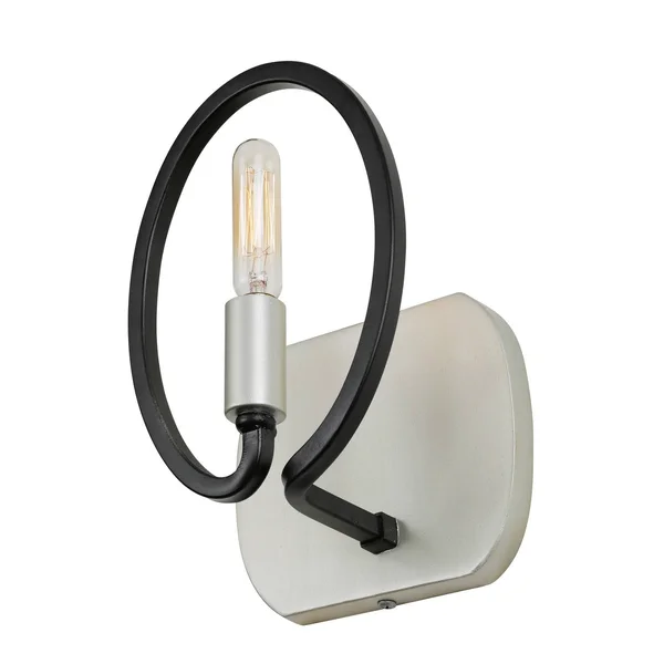 Varaluz Eliptico 1 Light Bath, Silverado/Black - 316B01SOBL