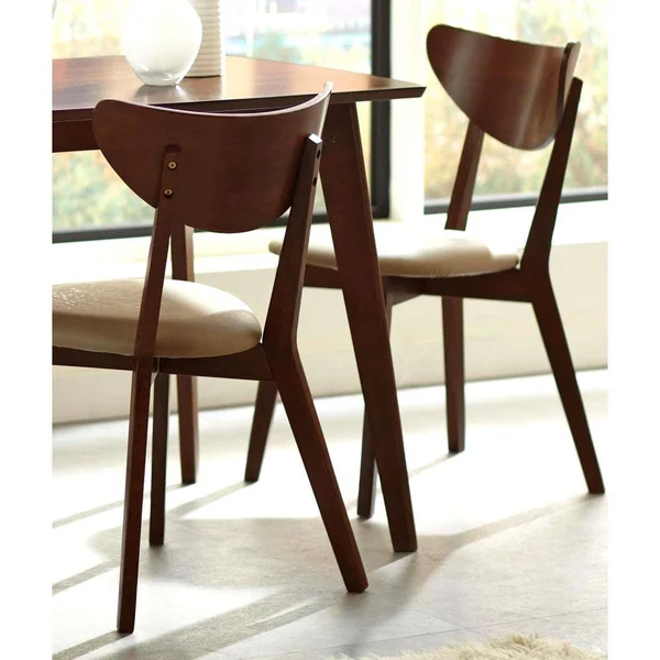 Peony Retro Mid-Century Style Chestnut Finished Dining Chair (Set of 2) Chestnut, Set of 2