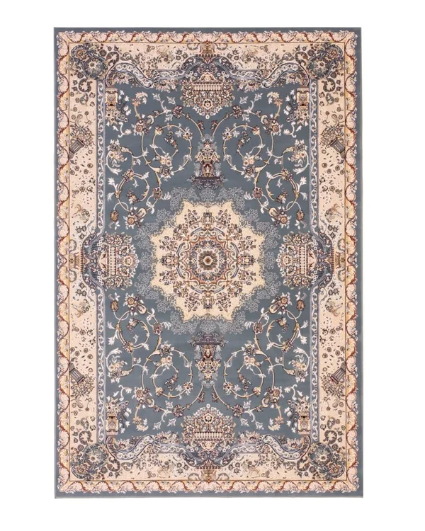 Aqua Traditional Tabriz Medallion Rug - 4'11 x 7' 7, Blue, EORC