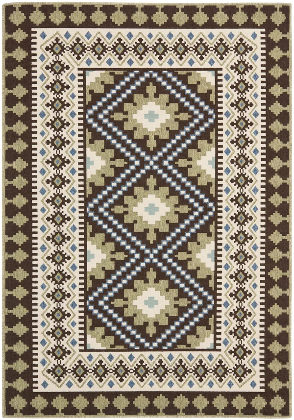 Safavieh Veranda Chocolate/Green 4 ft. x 5 ft. 7 in. Indoor/Outdoor Area Rug