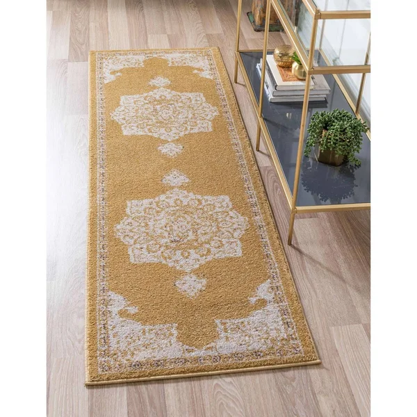 Unique Loom Helios Utopia Area Rug (2& 7 x 10& 0 Runner - Gold)