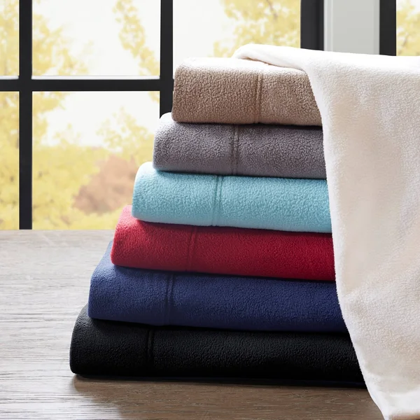 Porch & den Herron Stain Resistant Fleece Bed Sheet Set - King - Mink