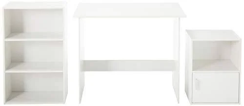 TMS 3 Piece Soho Study Set - White, 29.5" x 35.4" x 19.6"