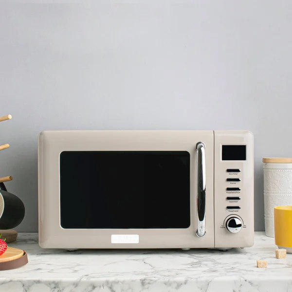 Haden Modern 700-Watt .7 Cubic Foot Microwave with Settings and Timer in Putty Beige 75030
