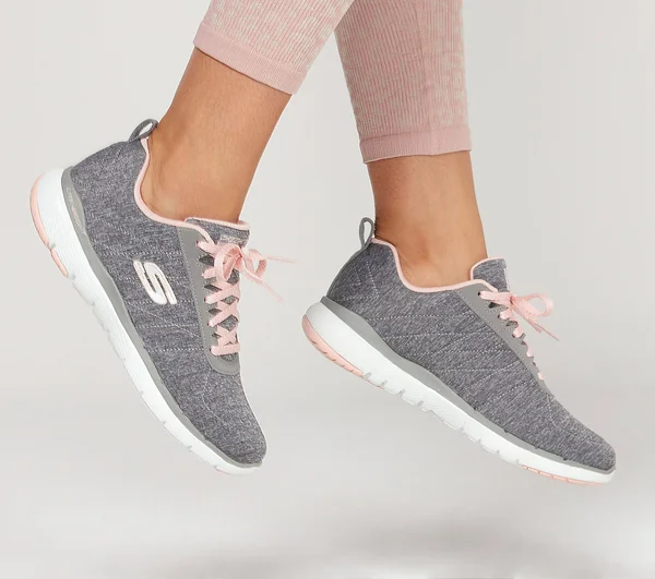 Skechers Women's Flex Appeal 3.0 Sneaker, Grey Light Pink