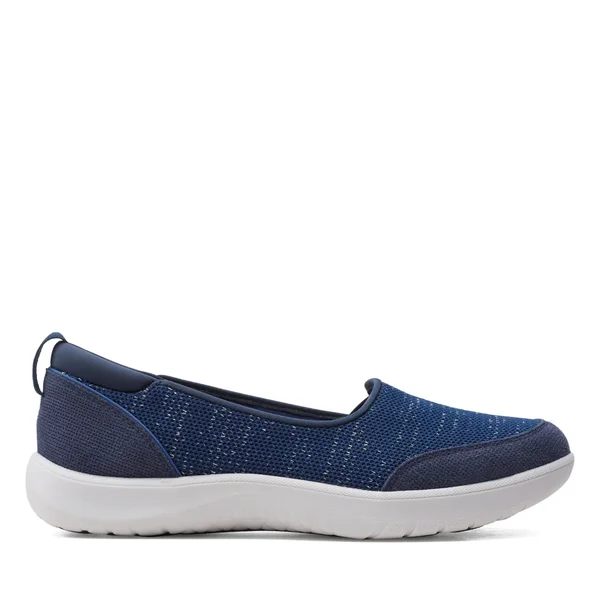 Clarks Adella Blush Women's Shoes Navy Textile : 6 B - Medium