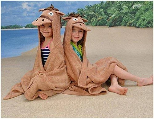 YIKES Twins Tan Horse Hooded Towel