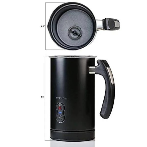 Ovente Electric Double Wall Insulated Milk Frother - Black FR3608B - 4oz/8oz