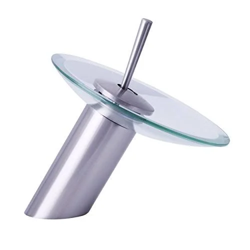 Dyconn Faucet WF1H10S-BN Burney Glass Head Waterfall Bathroom/Vessel Faucet, 6