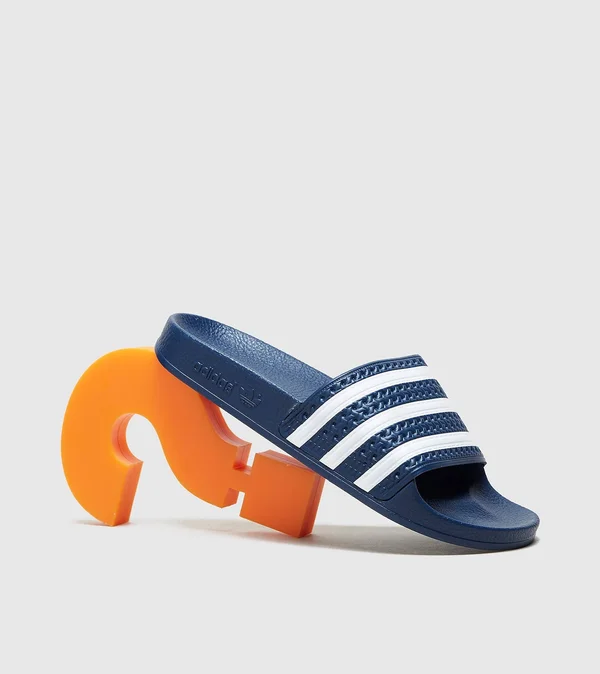 Womens Adidas Originals Adilette Slides - Blue/White - 5 Sneaker