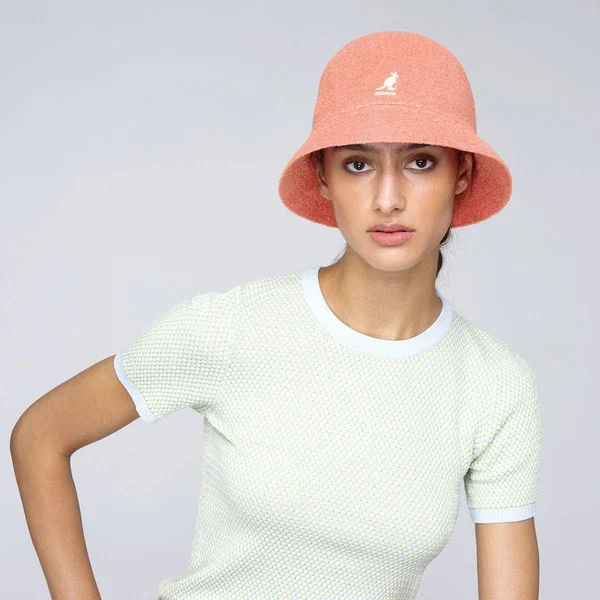 Kangol Bermuda Casual Bucket Hat - Size: L, Peach Pink