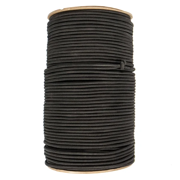 3/16&&-5mm Black Polyester Shock Cord - Spool (500&)