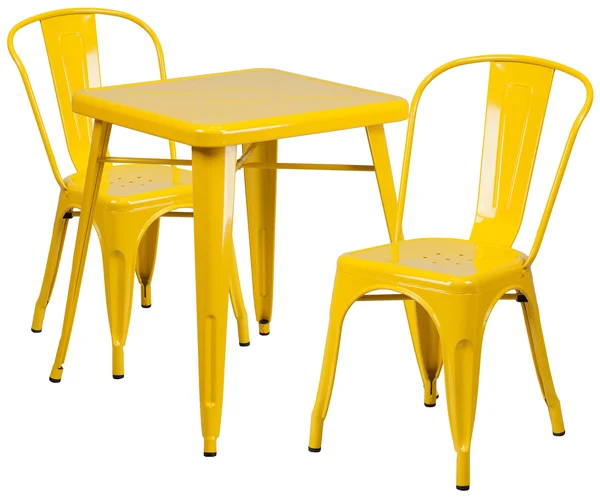 Flash Furniture 23.75&& Square Orange Metal Indoor-Outdoor Table