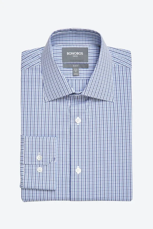 Bonobos Jetsetter Stretch Dress Shirt Extended Sizes - Blue