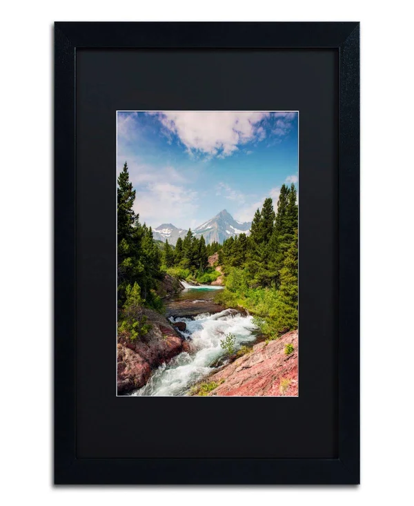 Trademark Fine Art &Glacial Creek& by Michael Blanchette Framed Photographic Print - Matte Color: Black - Size: 20x22 H x 16x22 W
