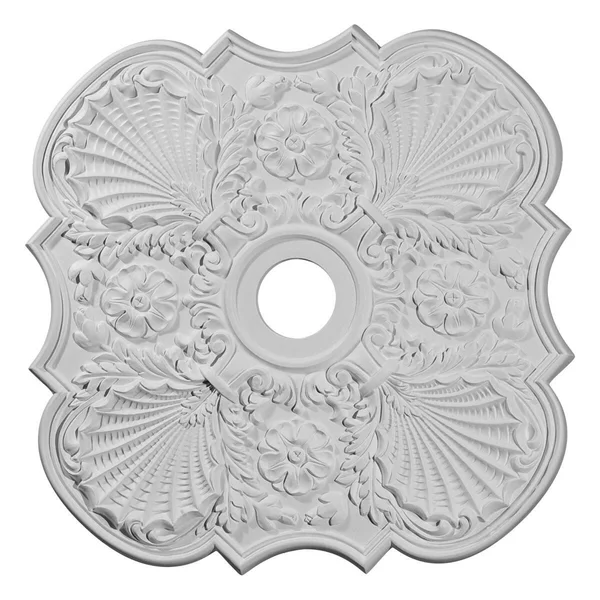 29x22OD x 3 5/8x22ID x 1 3/8x22P Flower Ceiling Medallion (Fits Canopies Up to 6 1/4x22), Hand-Painted Pot of Cream Crackle